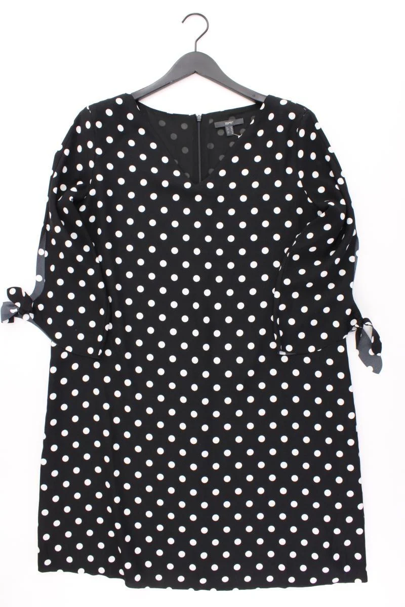 Esprit Midikleid Gr. 44 gepunktet 3/4 Ärmel schwarz aus Polyester