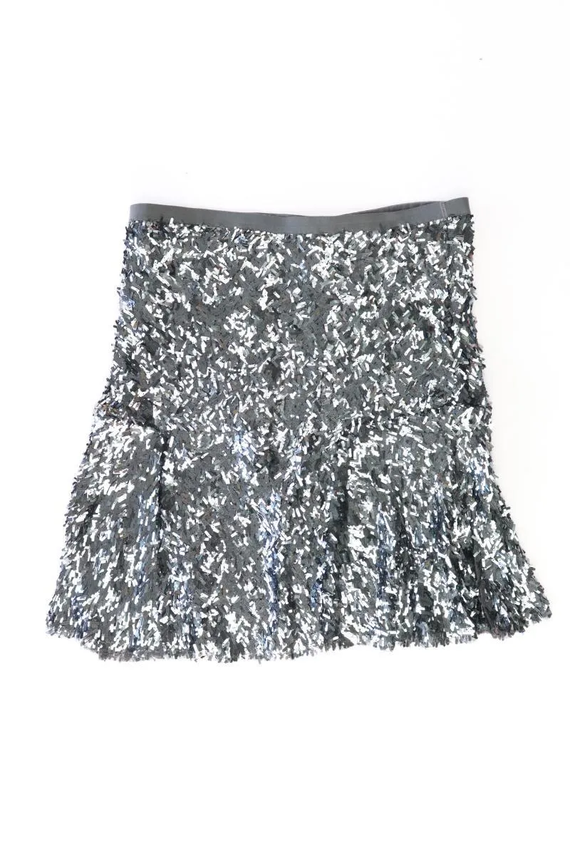 Steffen Schraut Rock Gr. 40 mit Pailletten silber aus Nylon