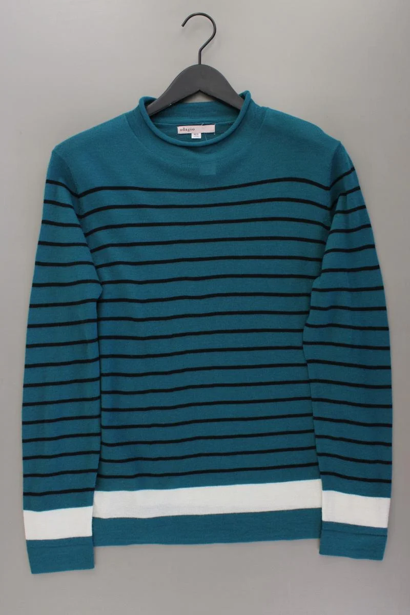 Adagio Wollpullover Gr. 48 gestreift blau