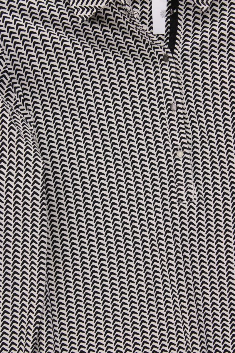 Bonita Longsleeve-Shirt Gr. L geometrisches Muster Langarm grau aus Baumwolle