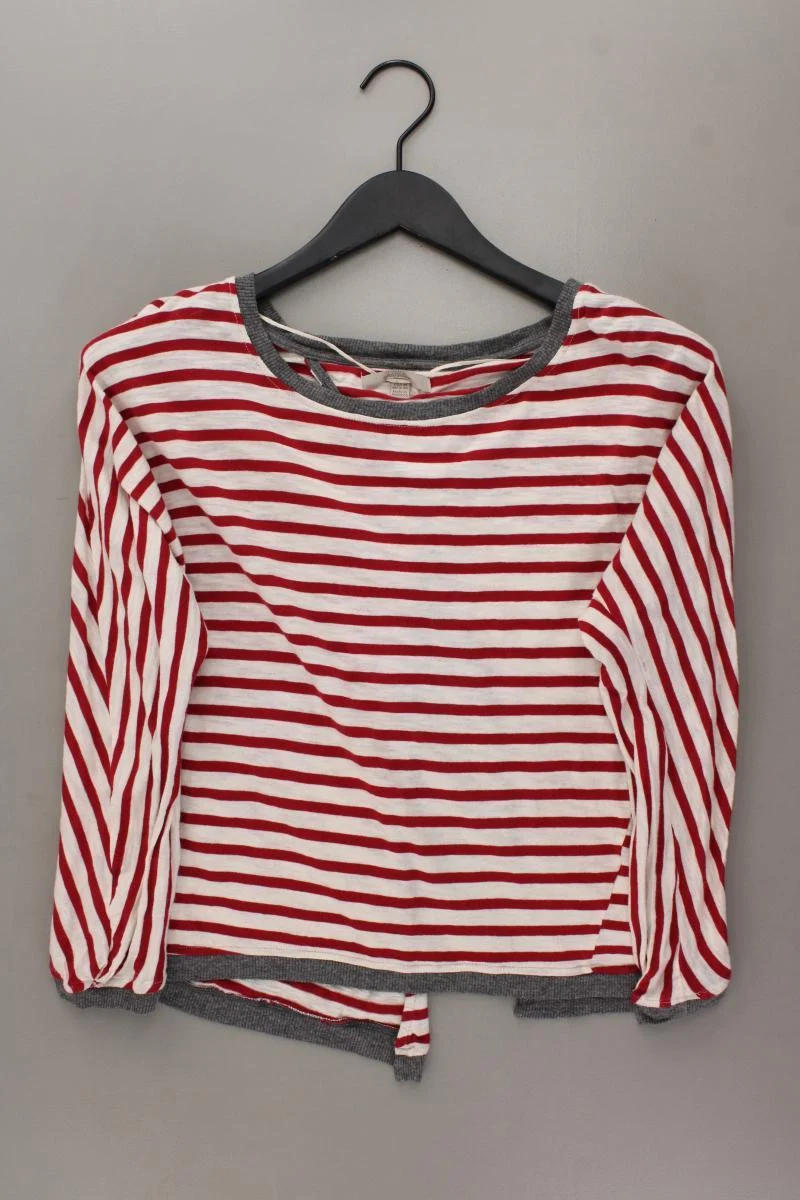 Zara Ringelshirt Gr. M gestreift 3/4 Ärmel rot aus Baumwolle