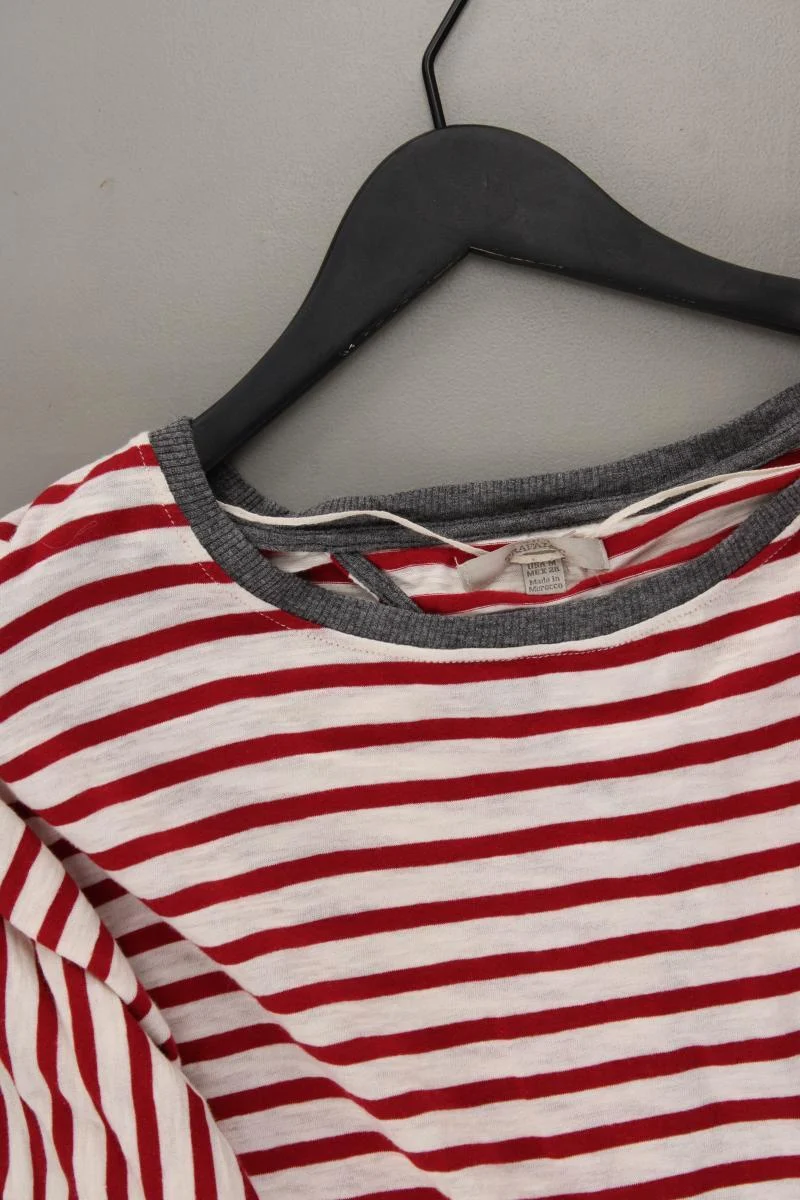 Zara Ringelshirt Gr. M gestreift 3/4 Ärmel rot aus Baumwolle