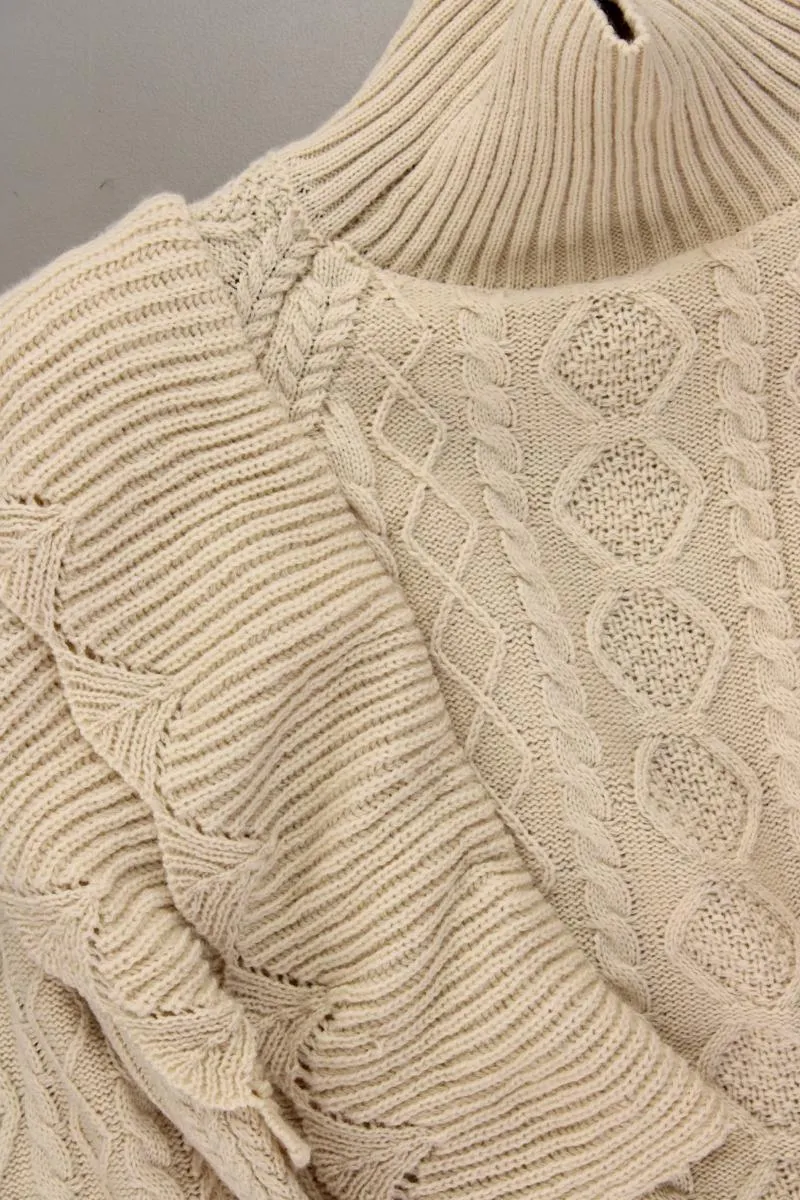 Zopfpullover Gr. M creme