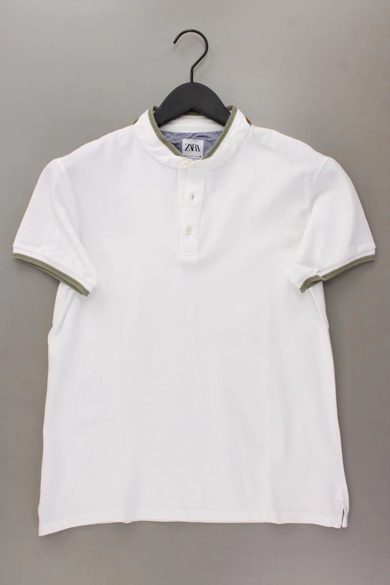 Zara T-Shirt für Herren Gr. S Kurzarm weiß