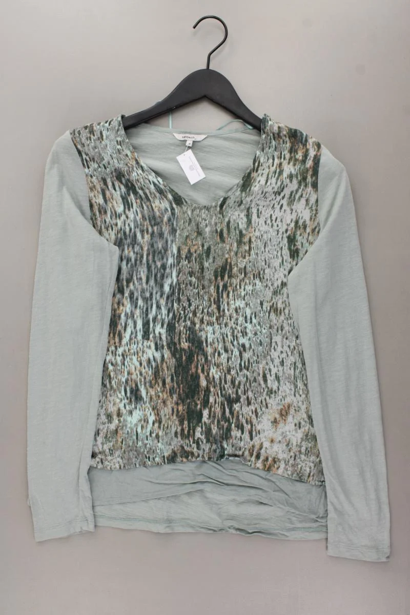 Sandwich_ Longsleeve-Shirt Gr. 38 Langarm grün aus Baumwolle