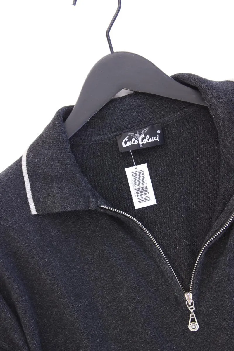 Carlo Colucci Feinstrickpullover für Herren Gr. 56 Vintage grau aus Baumwolle