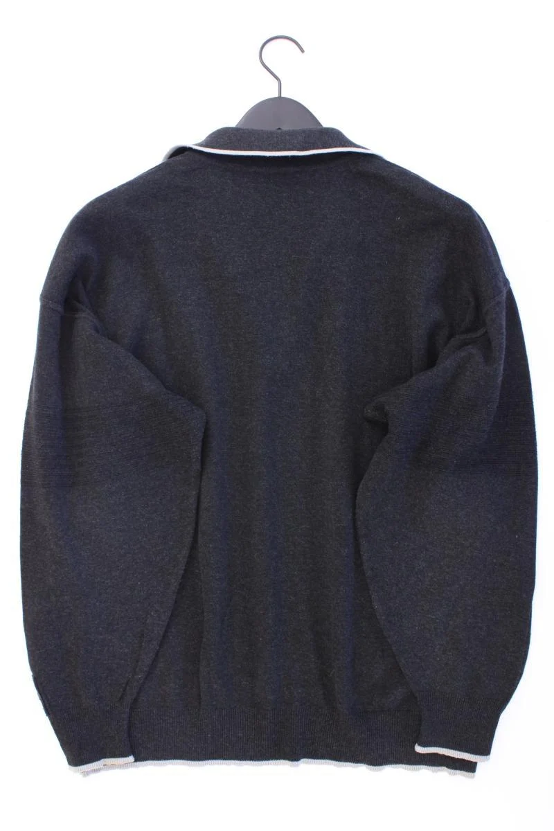 Carlo Colucci Feinstrickpullover für Herren Gr. 56 Vintage grau aus Baumwolle