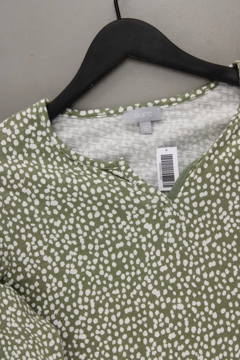 Sure Shirt mit V-Ausschnitt Gr. S 3/4 Ärmel grün