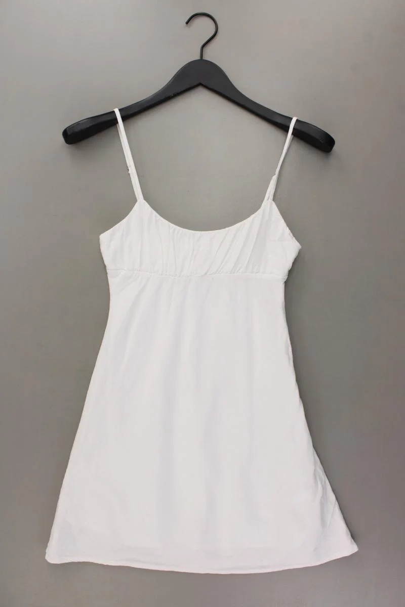 Bershka Trägerkleid Gr. XS weiß aus Baumwolle