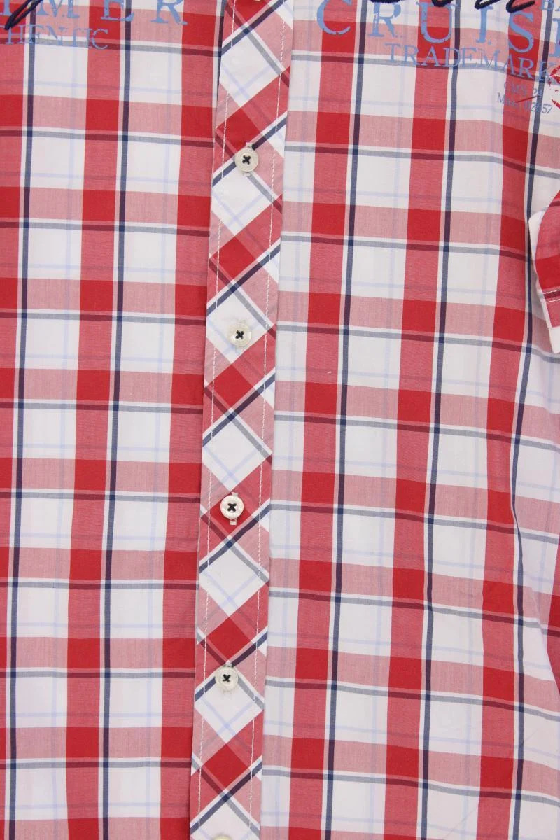Casa Moda Karohemd für Herren Gr. Hemdgröße 43/44 kariert Kurzarm rot