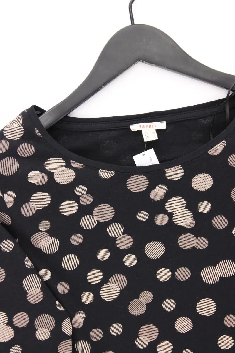 Esprit Printshirt Gr. M gepunktet Langarm schwarz aus Baumwolle