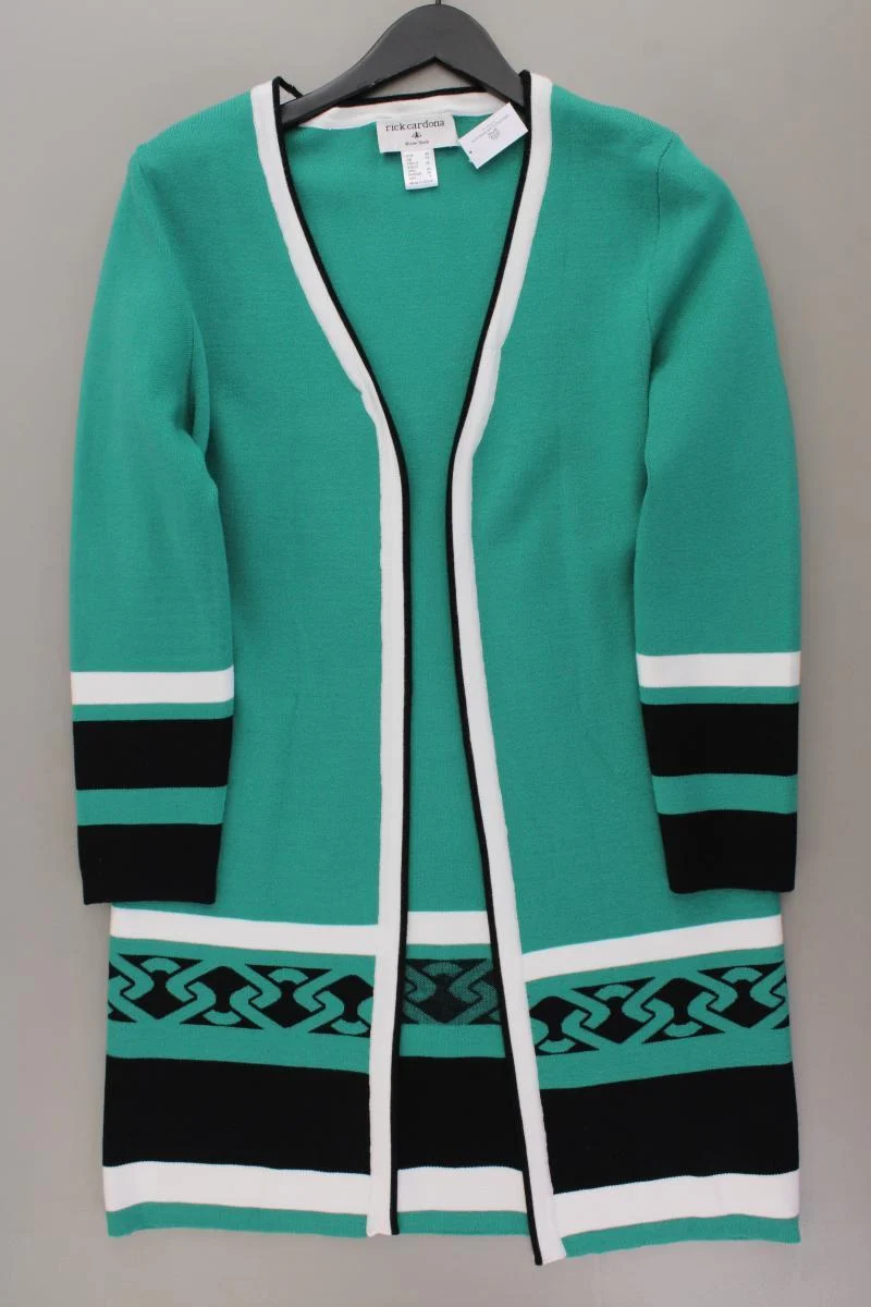 rick cardona Strickjacke Gr. 40 neuwertig Langarm grün aus Viskose