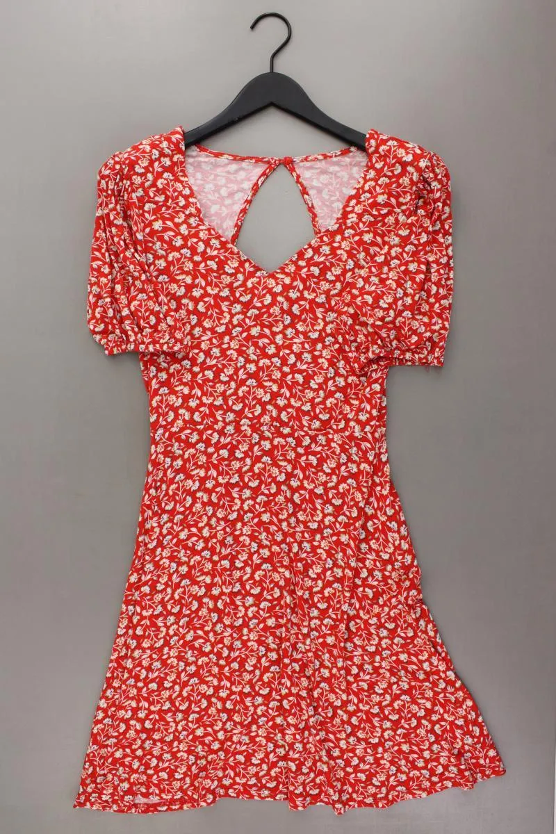 Vivance Jerseykleid Gr. 38 mit Blumenmuster Kurzarm rot aus Viskose