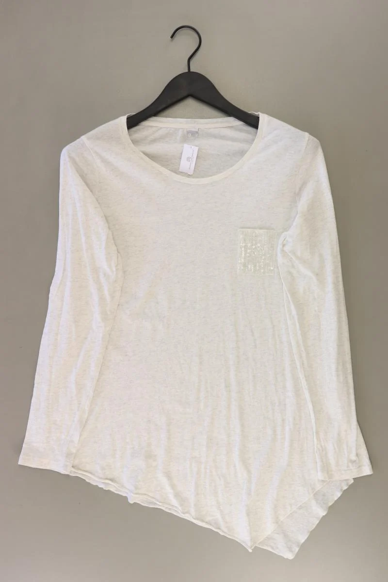 s.Oliver Longsleeve-Shirt Gr. 40 Langarm mit Pailletten creme aus Baumwolle