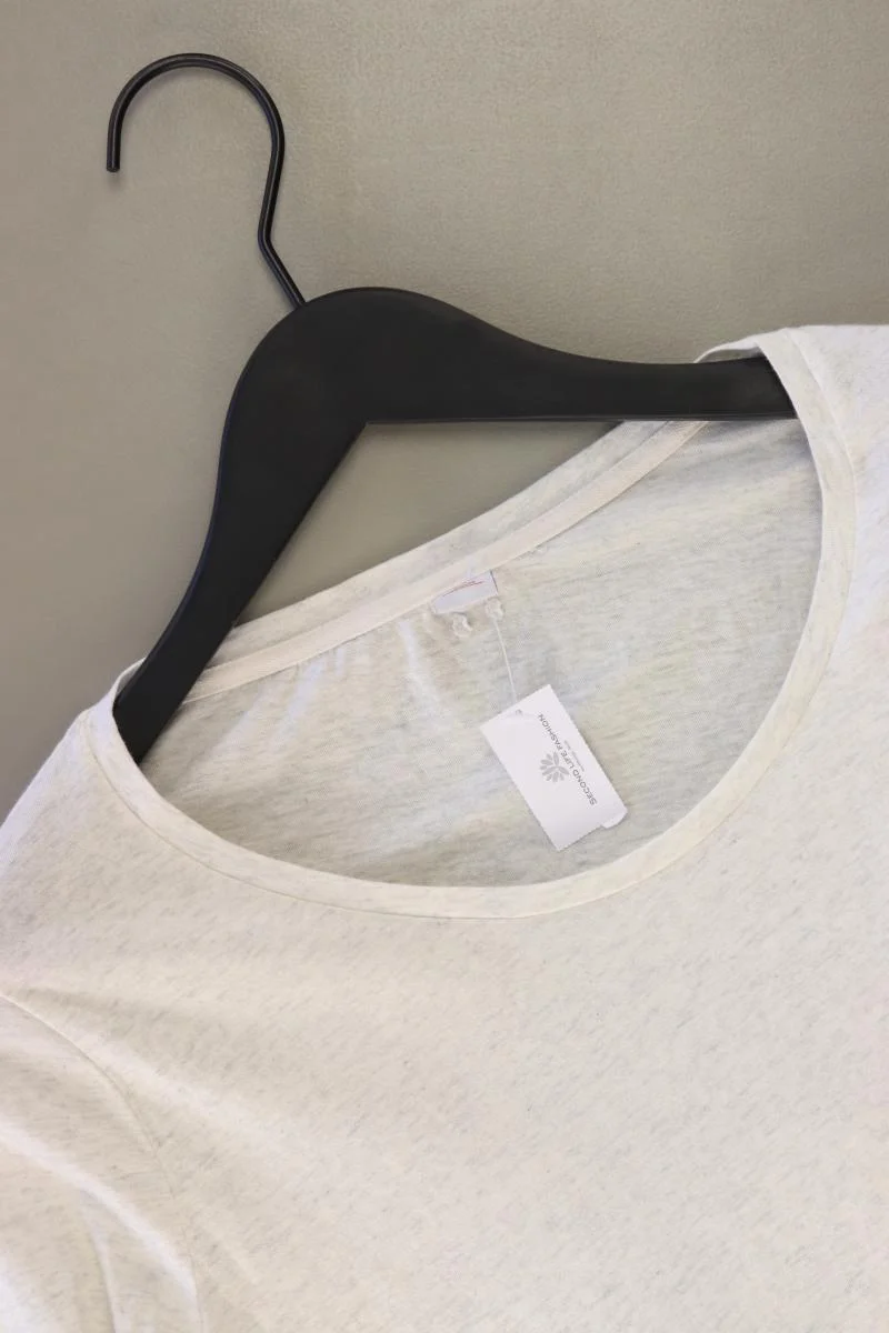 s.Oliver Longsleeve-Shirt Gr. 40 Langarm mit Pailletten creme aus Baumwolle