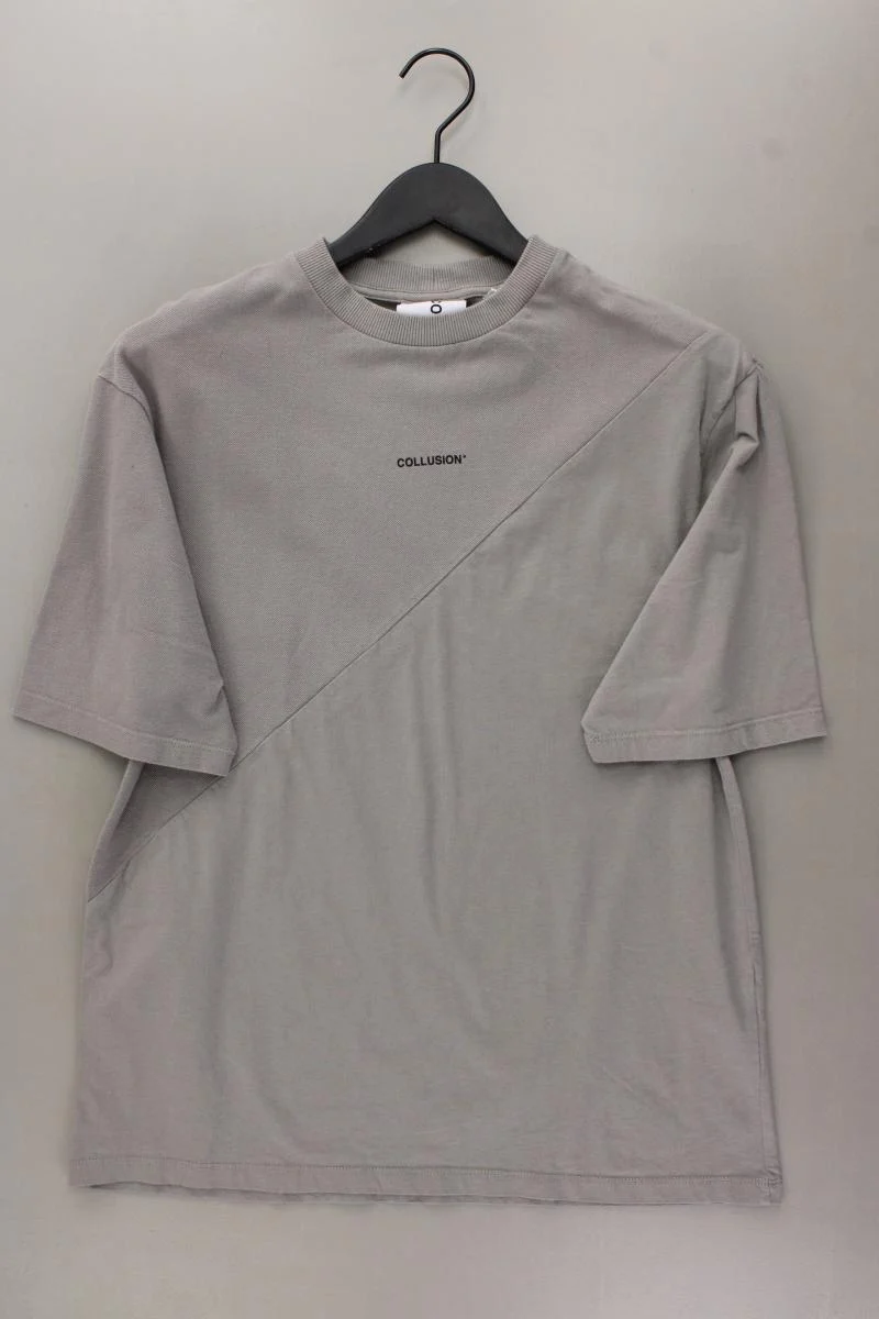COLLUSION T-Shirt für Herren Gr. S neuwertig Kurzarm grau aus Baumwolle