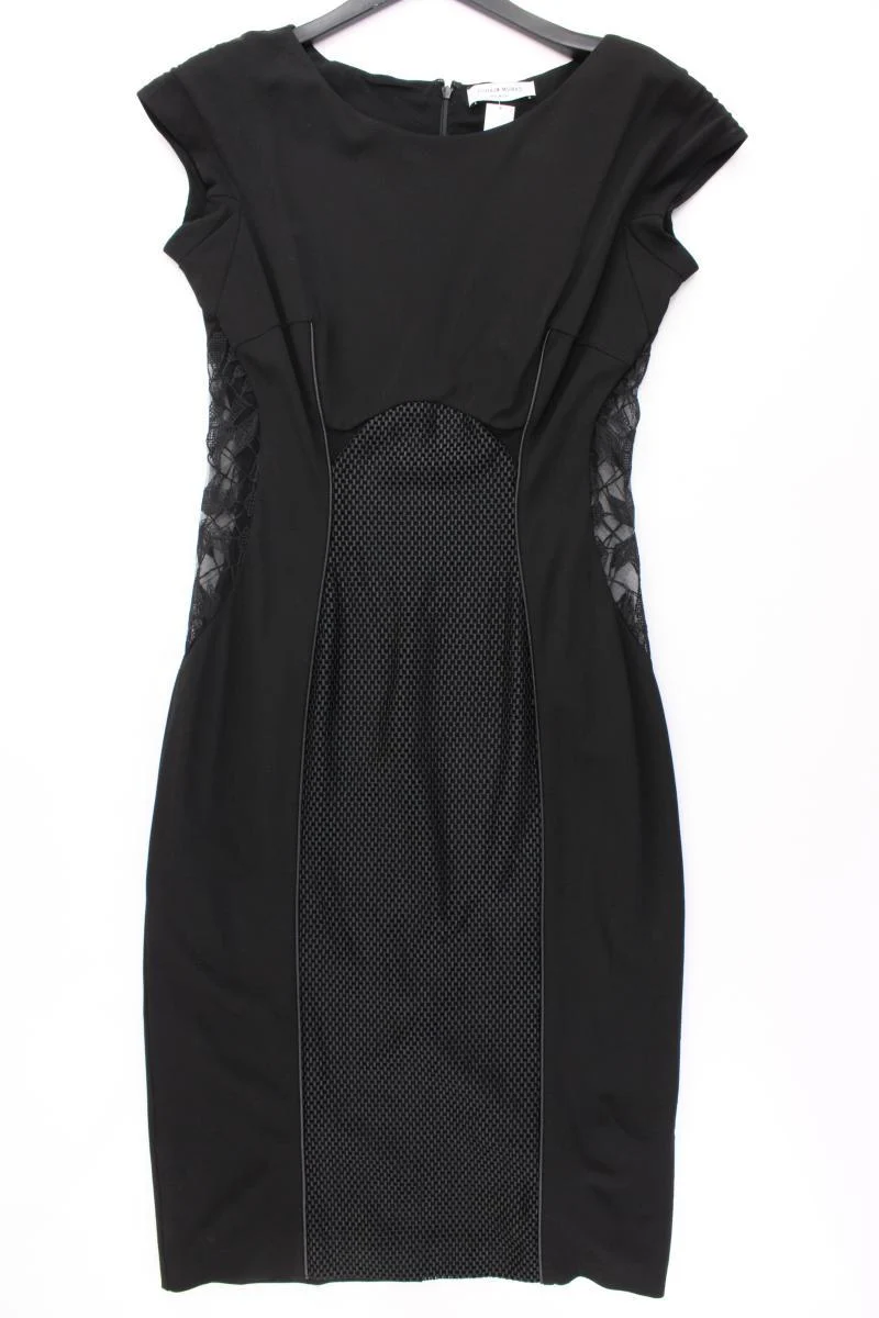 Zuhair Murad Abendkleid Gr. IT 48 (L) neuwertig Kurzarm schwarz aus Viskose