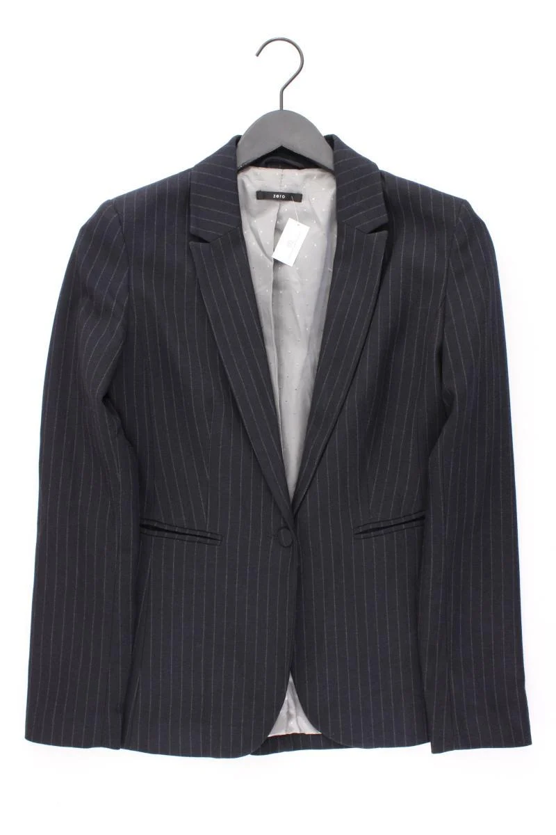 Zero Regular Blazer Gr. 36 gestreift blau aus Polyester