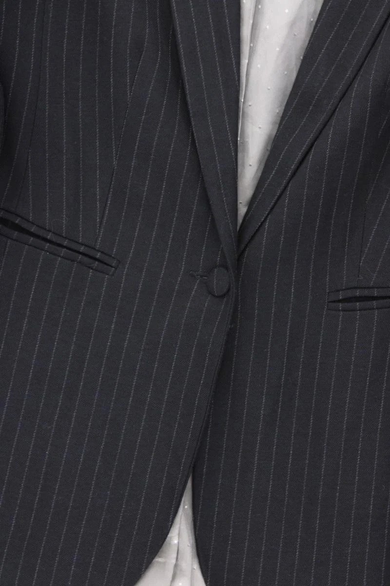 Zero Regular Blazer Gr. 36 gestreift blau aus Polyester