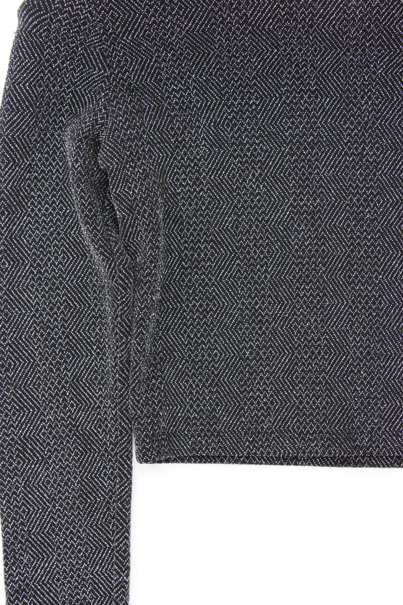 H&M Glitzer Crop Longshirt Gr. XS Langarm mit Glitzer silber aus Polyamid