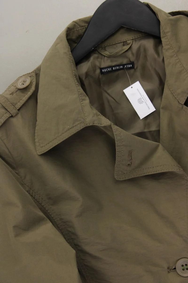 Hucke Trenchcoat Gr. 40 olivgrün aus Baumwolle