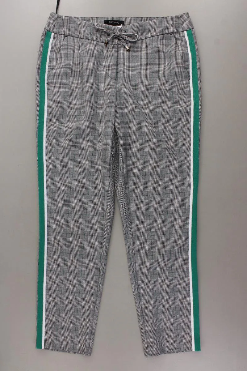 comma, Stoffhose Gr. 38 kariert neuwertig grau aus Polyester