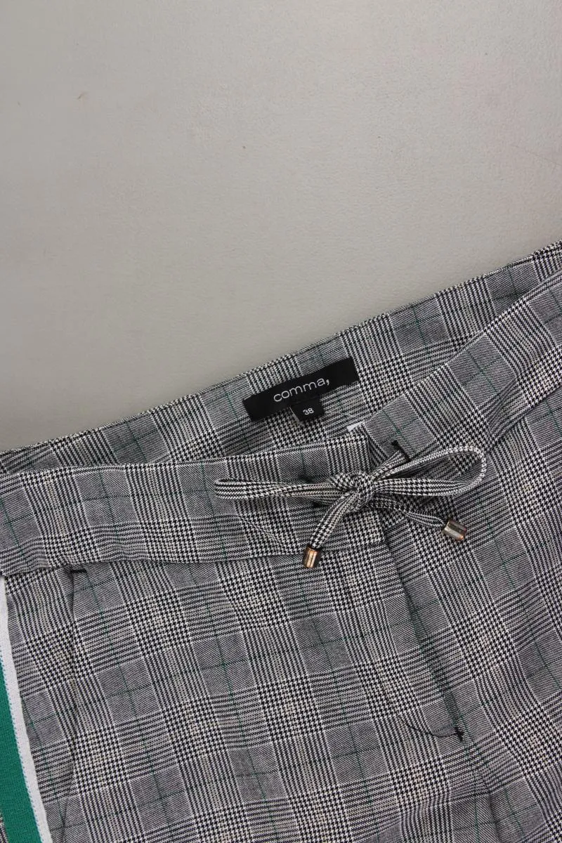 comma, Stoffhose Gr. 38 kariert neuwertig grau aus Polyester