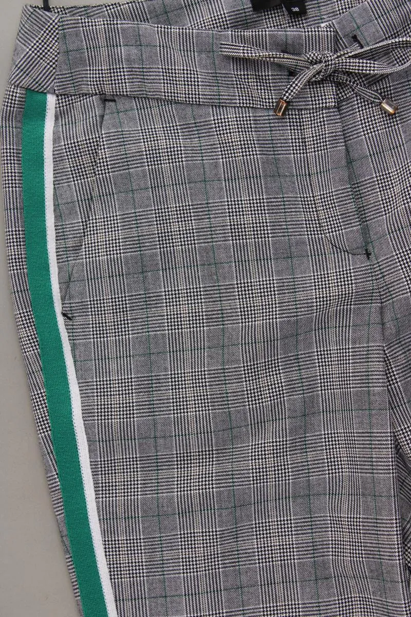 comma, Stoffhose Gr. 38 kariert neuwertig grau aus Polyester