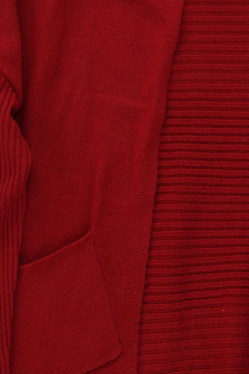 Esprit Strickjacke Gr. S Langarm rot aus Polyacryl