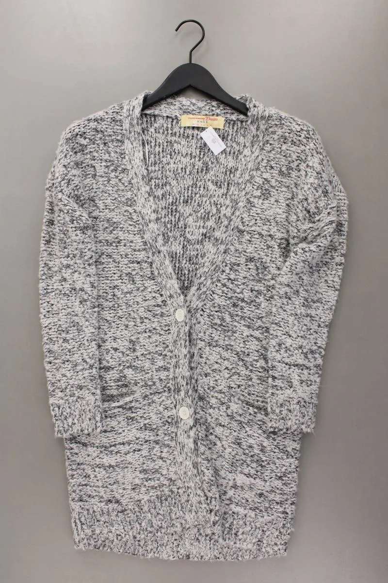 Tom Tailor (Denim) Strickjacke mit Glitzer Gr. XS Langarm grau aus Polyacryl