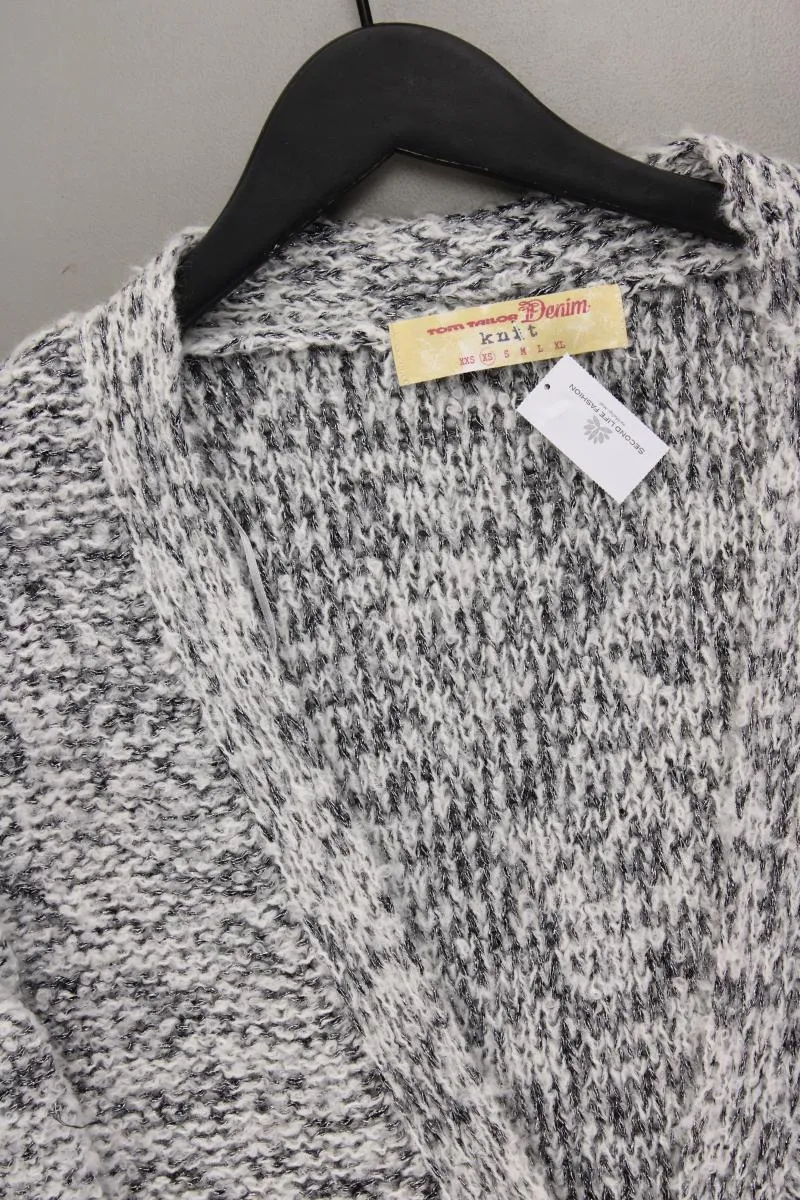 Tom Tailor (Denim) Strickjacke mit Glitzer Gr. XS Langarm grau aus Polyacryl