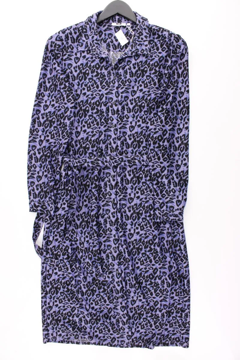 WE Fashion Langarmkleid Gr. L mit Tierdruck mit Gürtel lila aus Polyester