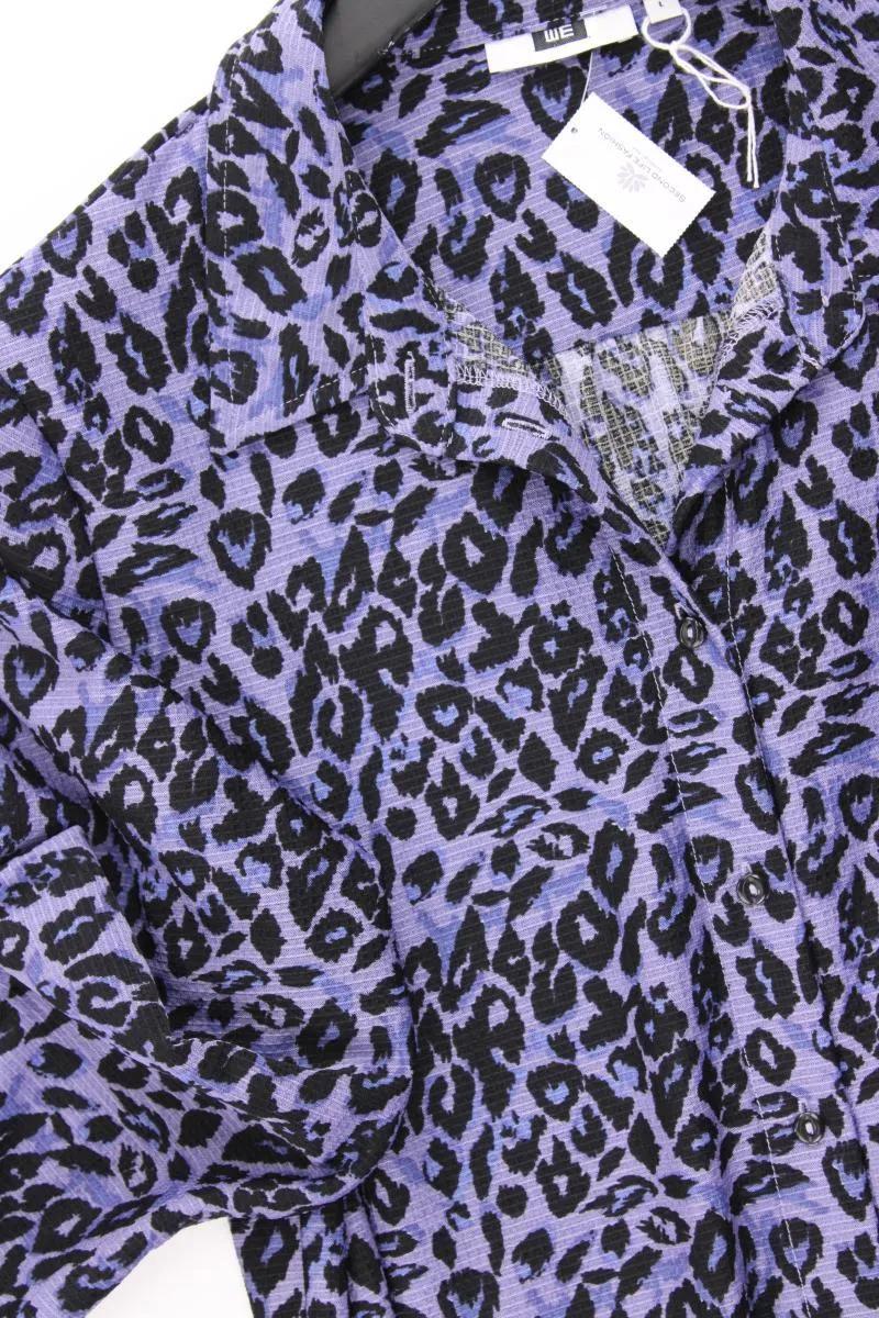 WE Fashion Langarmkleid Gr. L mit Tierdruck mit Gürtel lila aus Polyester
