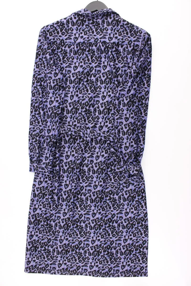 WE Fashion Langarmkleid Gr. L mit Tierdruck mit Gürtel lila aus Polyester