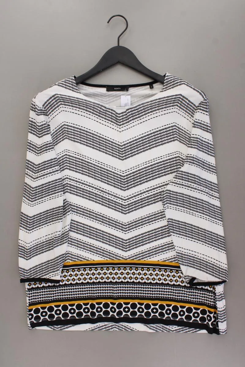 Bonita Printshirt Gr. L geometrisches Muster Langarm schwarz aus Viskose