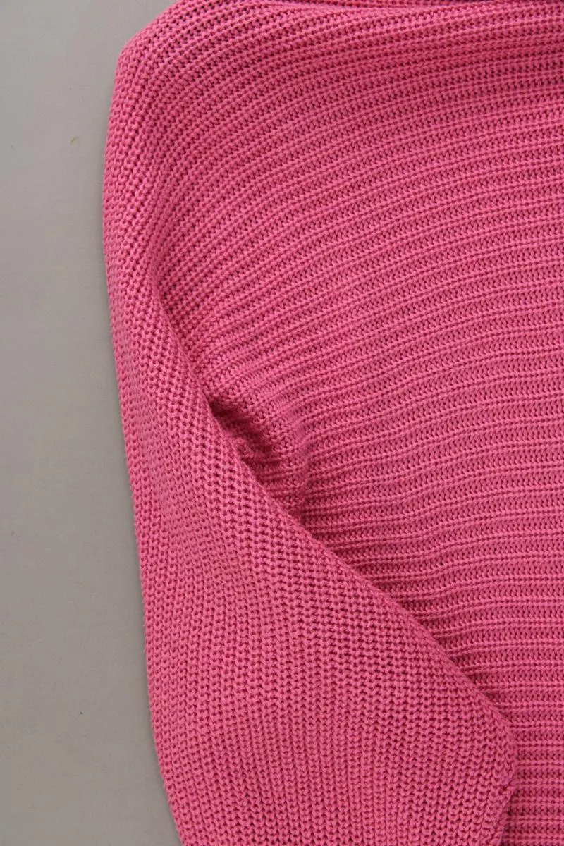 NA-KD Grobstrickpullover Gr. L pink aus Baumwolle
