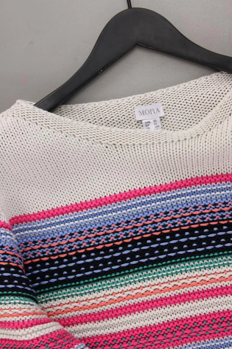 Mona Grobstrickpullover Gr. 52 gestreift mehrfarbig aus Baumwolle