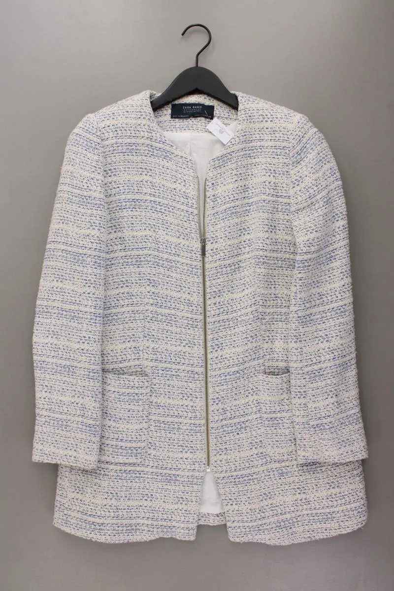Zara Bouclé Mantel Gr. L blau aus Baumwolle