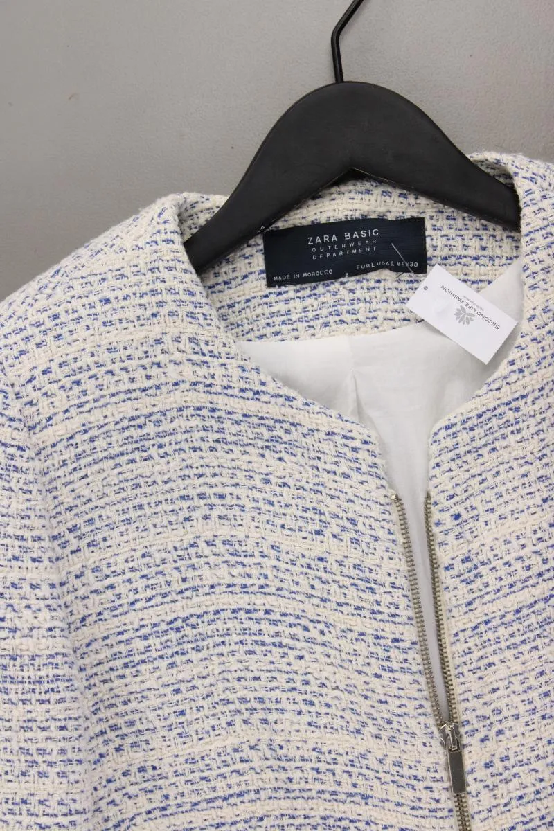 Zara Bouclé Mantel Gr. L blau aus Baumwolle