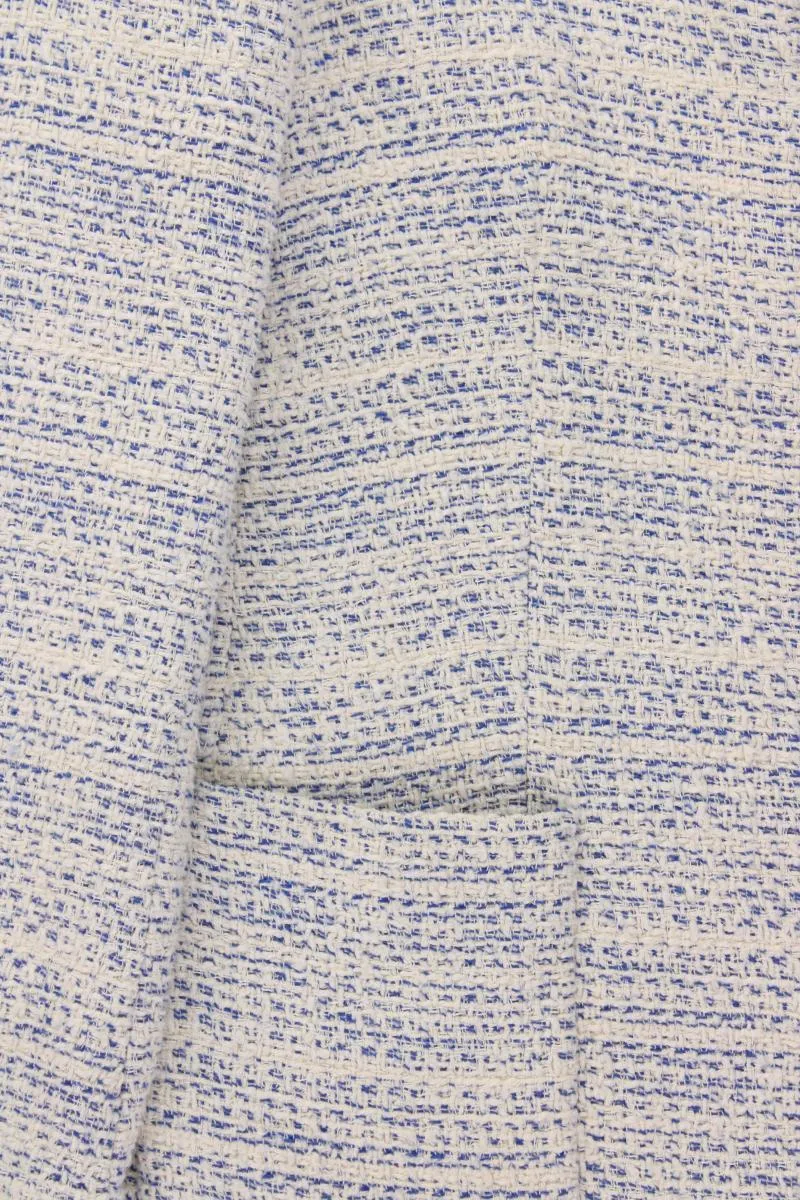 Zara Bouclé Mantel Gr. L blau aus Baumwolle