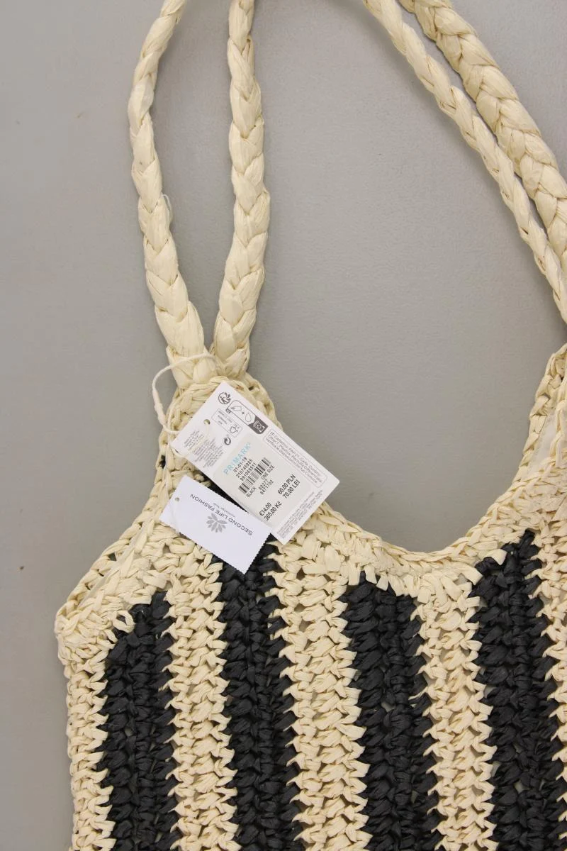 Primark Basttasche gestreift neu mit Etikett creme