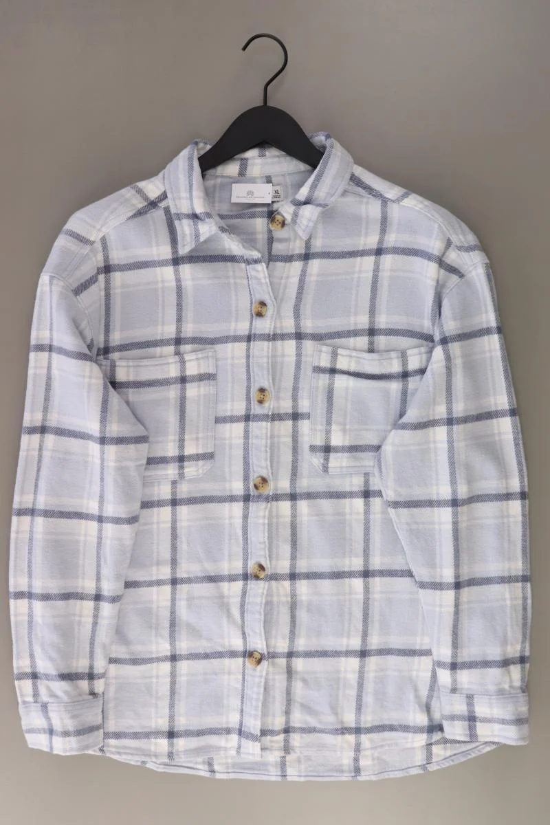 Hollister Hemdjacke Gr. XL kariert blau aus Baumwolle