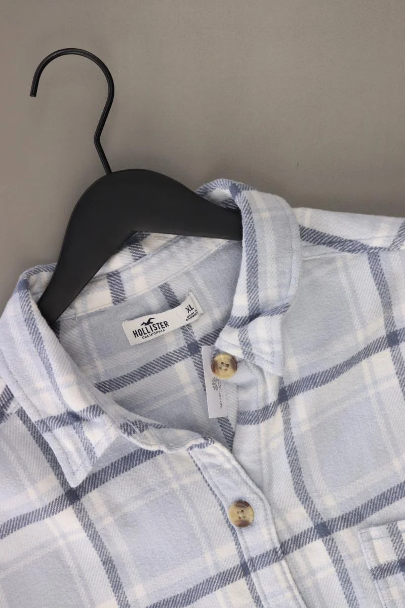 Hollister Hemdjacke Gr. XL kariert blau aus Baumwolle