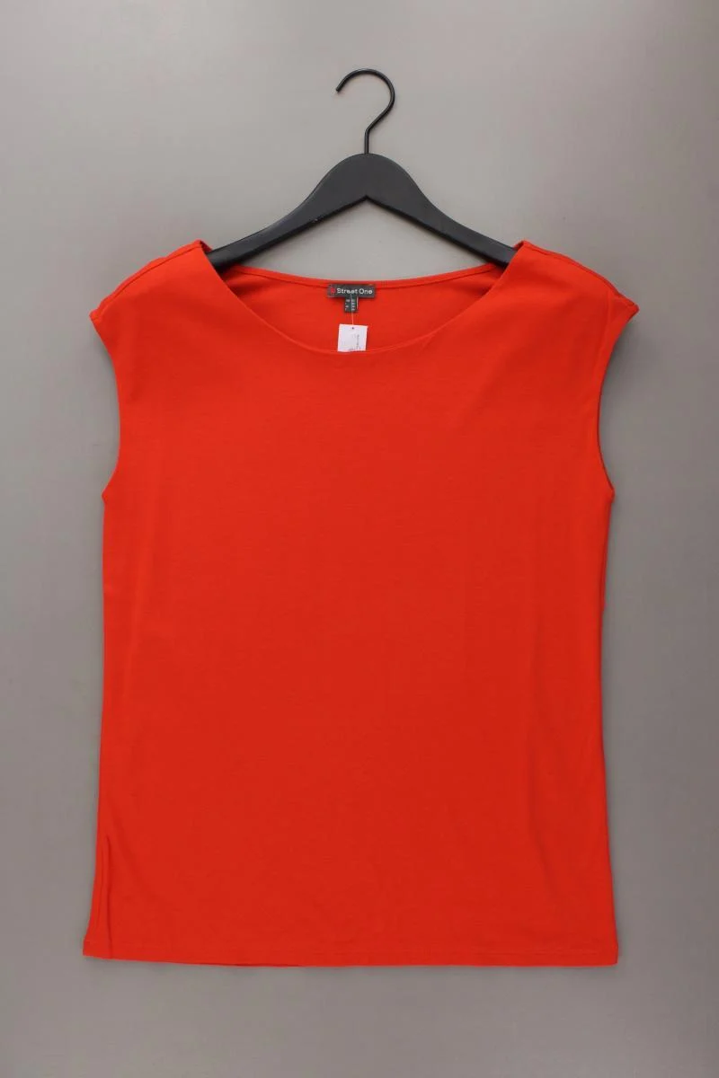 Street One T-Shirt Gr. 42 neuwertig Kurzarm orange aus Baumwolle