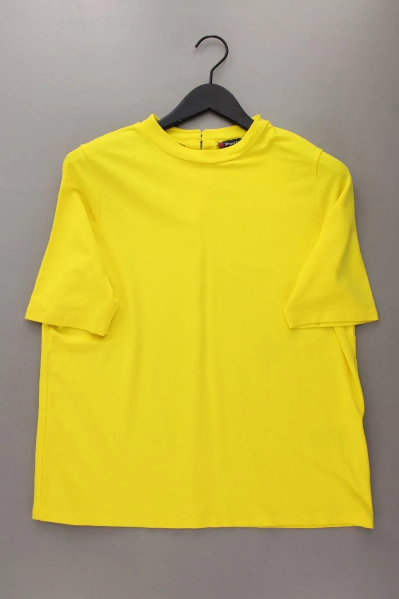 Street One T-Shirt Gr. 42 neuwertig Kurzarm gelb aus Viskose