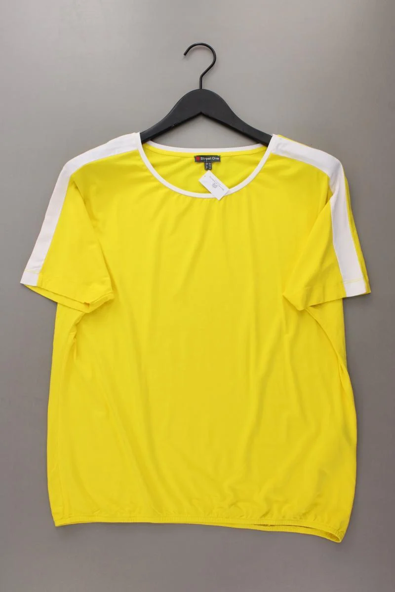 Street One T-Shirt Gr. 42 neuwertig Kurzarm gelb aus Viskose