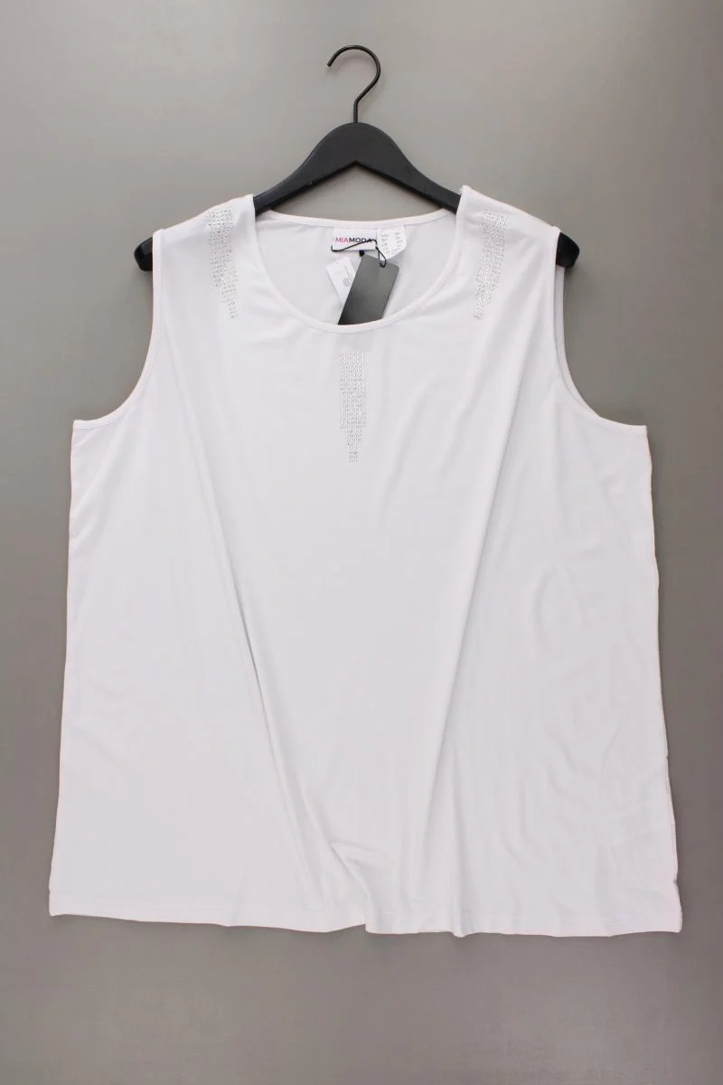 Mia Moda Top Gr. 54 neu mit Etikett mit Glitzer weiß aus Viskose