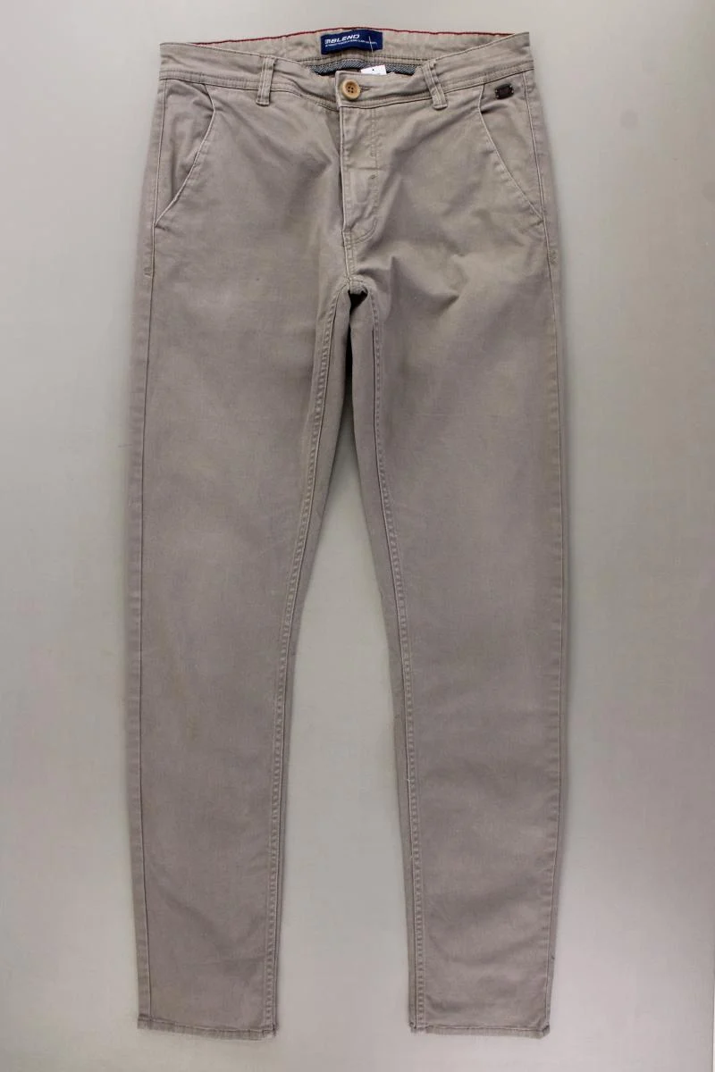 Blend Chinohose für Herren Gr. W31/L34 grau aus Baumwolle