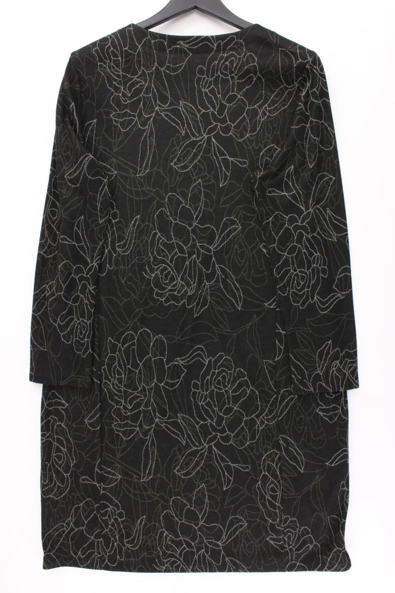 Gina Laura Langarmkleid Gr. XL mit Blumenmuster schwarz aus Polyester