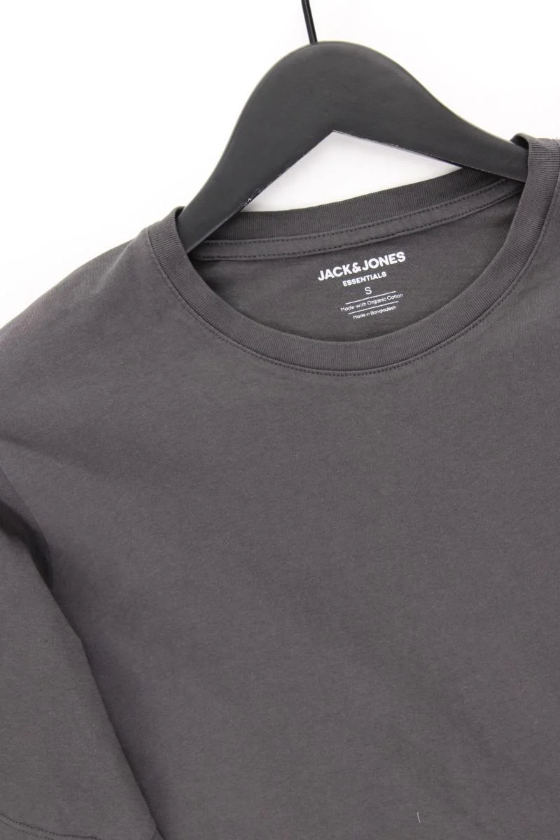 Jack & Jones T-Shirt für Herren Gr. S Kurzarm grau aus Baumwolle